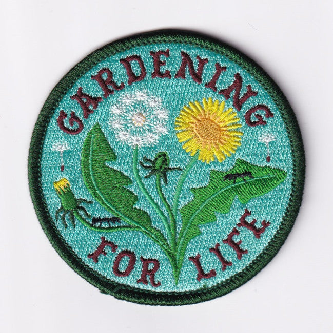 Haags Zaad geborduurde patch 'GARDENING FOR LIFE'