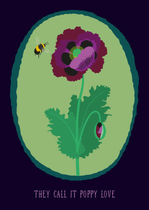 English Breadseed Poppy card