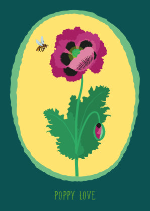 English Breadseed Poppy card